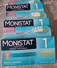 3-Pack Monistat 1 Day Yeast Infection Treatment Vaginal Antifungal 