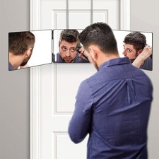 3 Way Mirror 360°Self Cut Mirror Tri-fold Mirror for Self Hair Cutting with LED