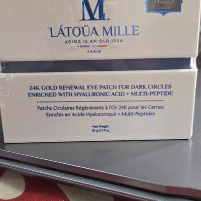 Latoua Mille 24K Gold Eye Patch Hyaluronic Acid Multi-Peptide Dark Circles 60g