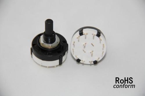 1,2 Pole 6 Position PANEL Wiring ROTARY SWITCH 2P6T - Foto 3 di 4