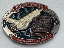 Vintage Challenger Space Shuttle 1986 Commerative Belt Buckle Made in USA