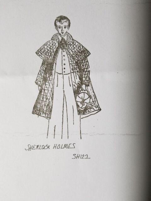 1:12 scale Dollhouse Doll Clothes pattern Sherlock Holmes! #122 UPRINT 1:12 scale Dollhouse Doll Clothes pattern Sherlock Holmes! #122 UPRINT