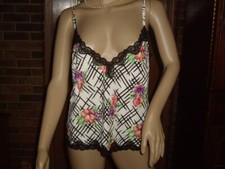 VINTAGE VICTORIA'S SECRET CAMISOLE SET SIZE MED COLOR MULTI