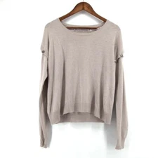 Something Else by Natalie Wood Beige Angora Viscose Blend Ivory Button Sleeves 4