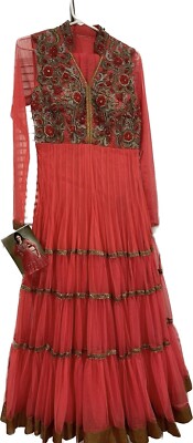 indian sheer dress DAZZLING GREY LONG SHEER STYLE READY MADE INDIAN DRESS