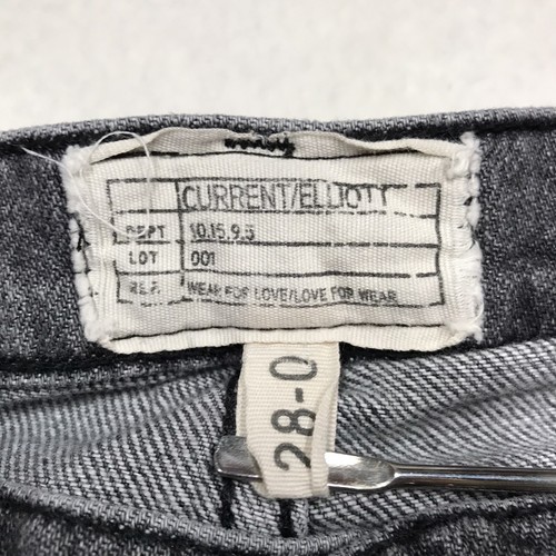 CURRENT ELLIOT Crop RelaxedJean Women 28 (36x26)Whisker Gray Denim Fray Cuff - Picture 11 of 19