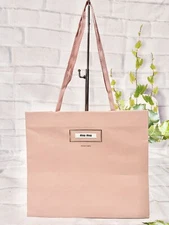 MIU MIU PINK SHOPPING BEAUTY FRAGRANCE  PERFUME GIFT PAPER BAG 12 X 5.5 X 10.5