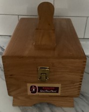 Vintage Esquire Genuine Oak Shoe Care Chest - Shoe polishes.