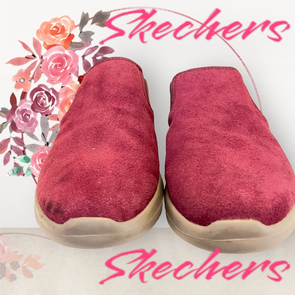 Skechers Gen5 Goga Max Slip on Shoes Clogs Women 7.5 Burgundy Red Model 15530