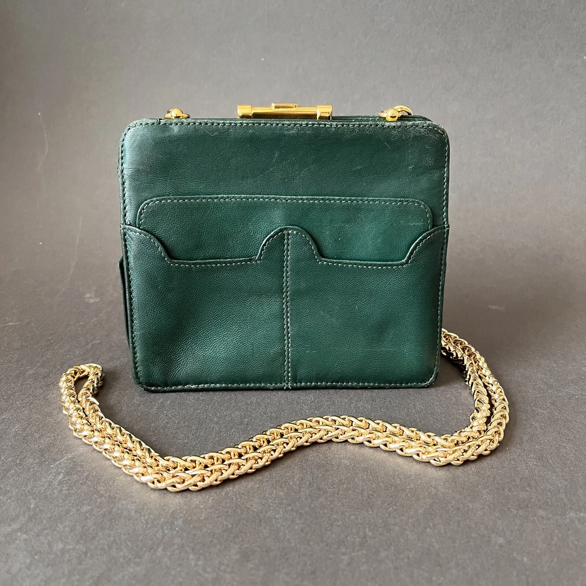 Valentino Yellow Leather VSLING Chain Compact Wallet