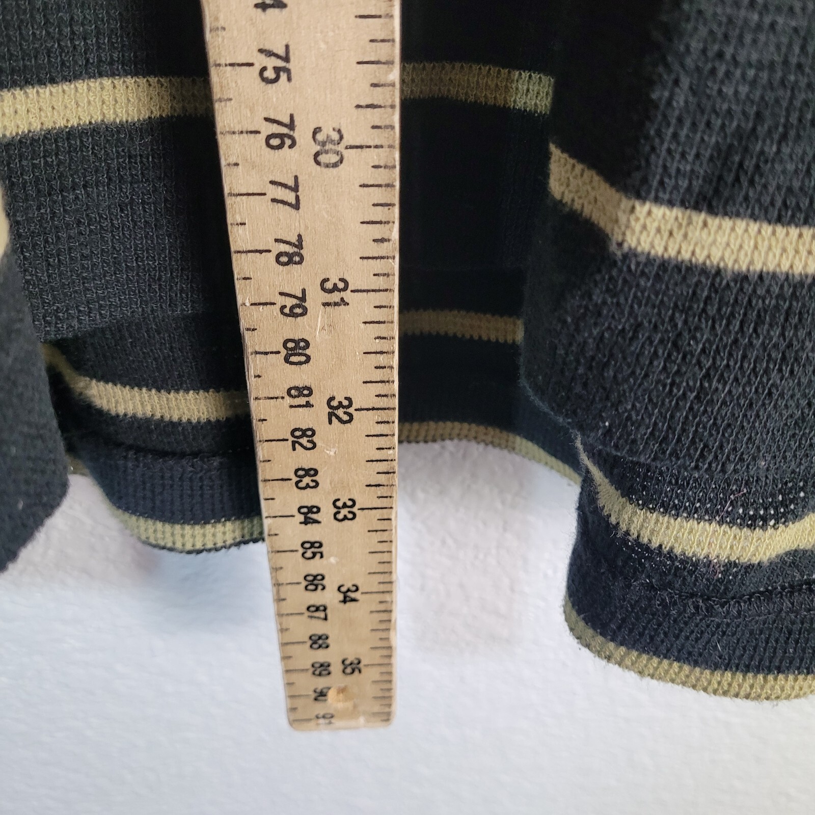 Polo Ralph Lauren Camicia Uomo XXL Nero Giallo Righe Pony Logo Waffle Maglia