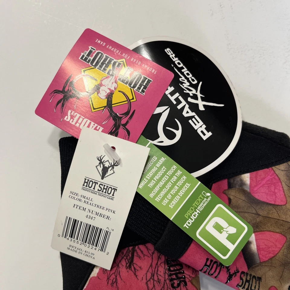 Hot Shot RealTree Mujer’s Guantes Pequeños Rosa Camuflaje Caza Nuevos con Etiquetas Damas Foto 4 de 4