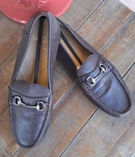 Alan Payne Men's Brown Snaffle Bit  Slip-On Loafers 8.5 Sheepskin Leather Luxury