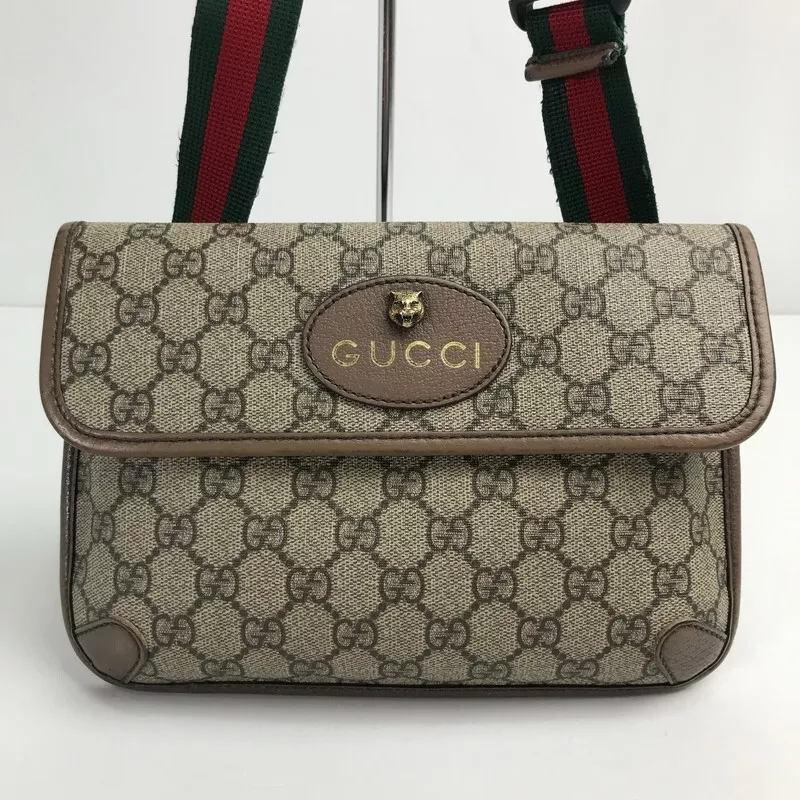 Gucci GG Supreme sac ceinture taille sac body bag 493930 toile cuir marron