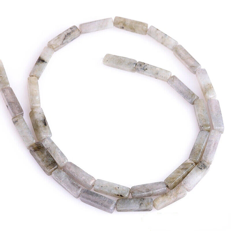 10 Strand 4x13mm Natural Labradorite Stone Tube Cuboid Loose Beads Jewelry 15" - Image 3 of 4