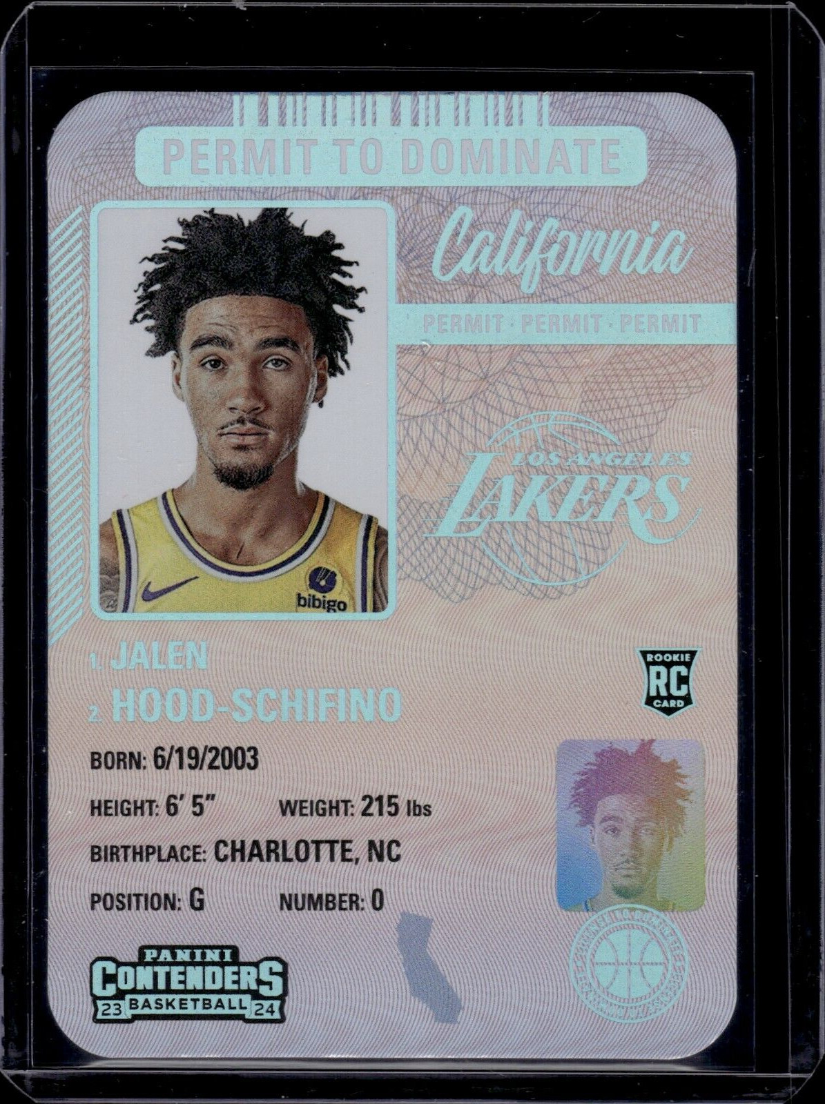 2023-24 Panini Contenders Permit to Dominate Jalen Hood-Schifino