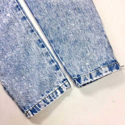 Vtg Blue Acid Wash High Waist Cotton Tapered Slim Leg Cropped Ankle Jeans Sz 28 - Picture 9 of 11