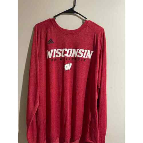 Mens XL Adidas Wisconsin Long Sleeve Badgers - Picture 1 of 3