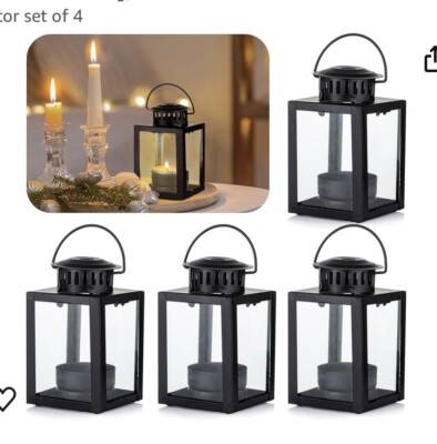 Small Decorative Candle Lanterns For Home Decor 3.9  Set Of Four