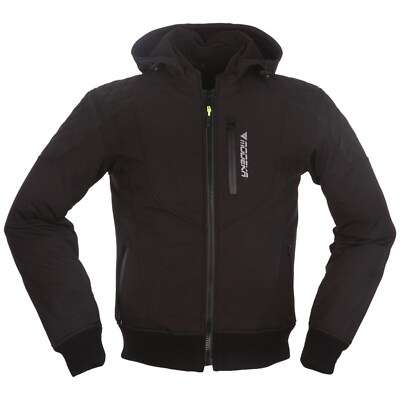 Men's Motorcycle Hoodie Jacket S - Modeka Clarke - Waterproof Touring Black