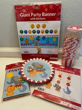 "CIRCUS TIME" Birthday Party Supplies: Invitations, Banner, Plates, Cutouts, etc