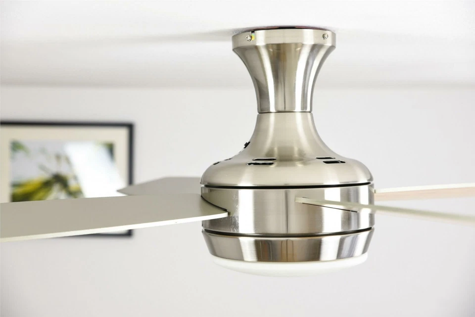 Ceiling Fan with Light and Remote Control Saturn Nickel Matte / Pine 132 CM - Image 3 of 4