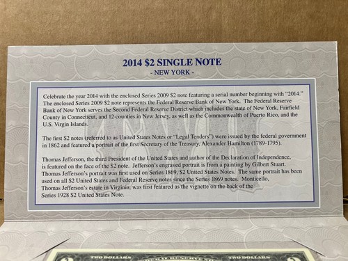 2014 billete sencillo de 2 USD de Nueva York + 2 billetes de banco de San Francisco - Imagen 12 de 13