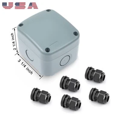 DIGI-OFFICE ABS Electrical Junction Box Waterproof Dustproof Cable Glands Connector Terminal
