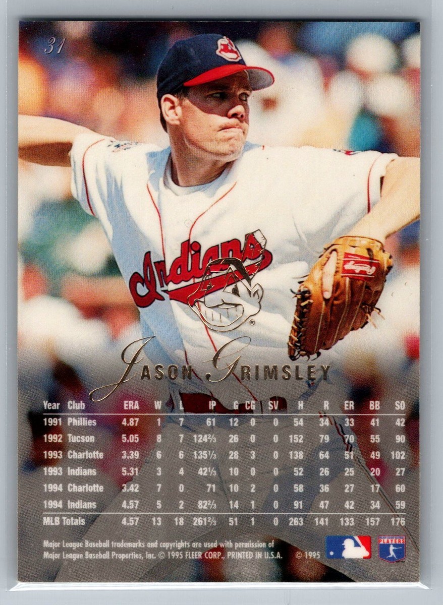 Jason Grimsley 1995 Flair BASEBALL #31 Cleveland Indians | eBay
