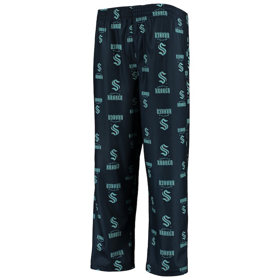 Youth Deep Sea Blue Seattle Kraken Team Logo Pajama Pants (Large-7) NWT