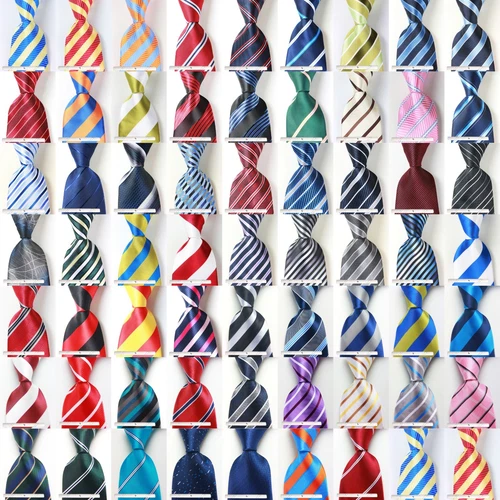 New Classic Tie Striped JACQUARD WOVEN 100% Silk Men's Necktie Tie - product listing photo