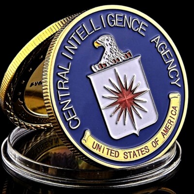 CIA Central Intelligence Agency - Münze Gedenkmedaille vergoldet Ref 2