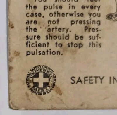 超レア物1920年代◆「First Aid」カードを集めたもの 1913-? National Safety Council Practical First Aid Instruction