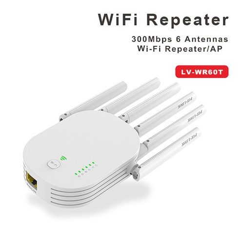 300M 2.4G WiFi Repeater 802.11n Standard 6 Antennen Heimnetzwerk Signalverstärke - Afbeelding 4 van 14