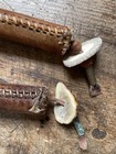 2 Navajo Rawhide Rattles With Beaded Handle 16.5” Buffalo and Turtle — photo 4