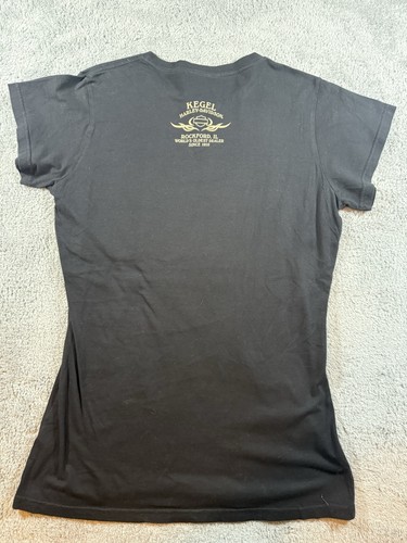 NWT Women’s XL Heart Butterfly Black Harley Davidson T-Shirt Rockford IL NOS - Picture 5 of 6