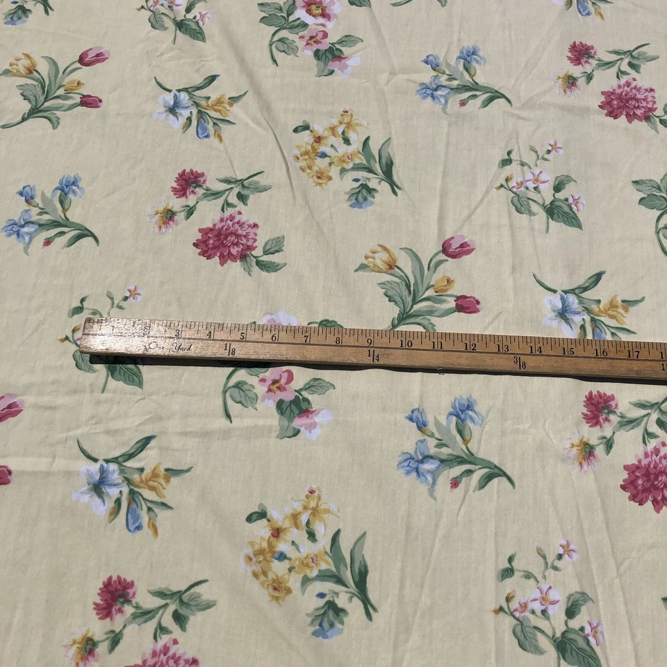 Springs Queen Size Flat Sheet Yellow Floral Polycotton Flowers - Image 3 of 4