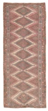 Vintage Hand-knotted Runner Rug 2'5" x 6'3" Traditional Oriental Wool Carpet