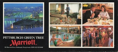 Pittsburgh Green Tree Marriott Postcard PA Skyline Point State Park