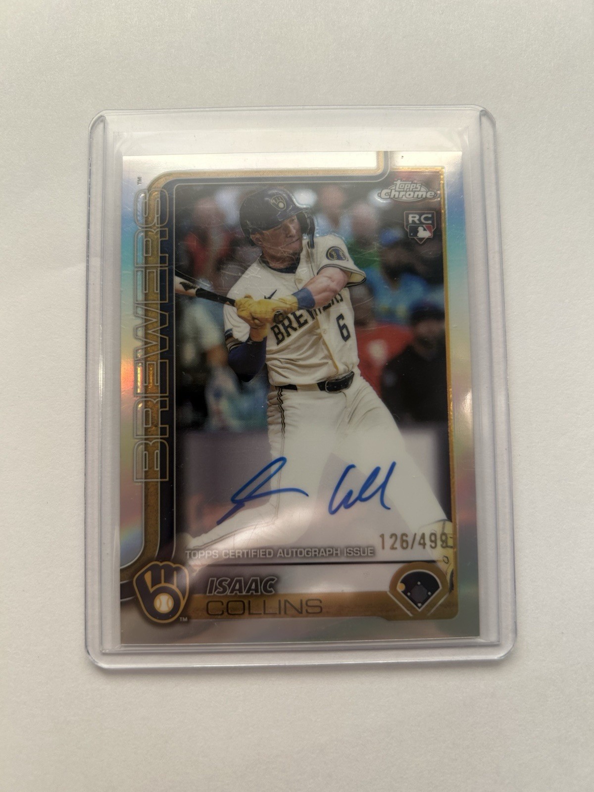 2025 Topps Chrome - Rookie Autographs Isaac Collins RA-IC Refractor /499 Royals