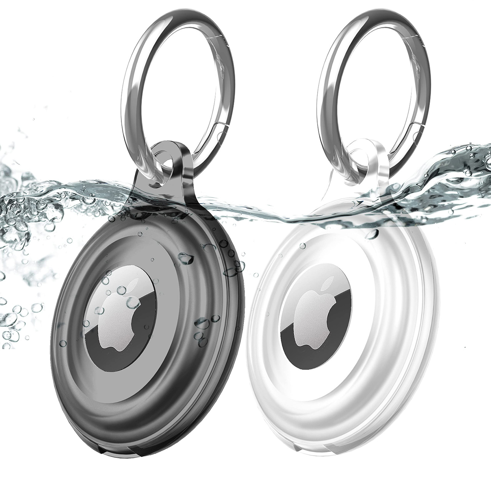2 Pack IPX8 Waterproof AirTag Keychain Case – Lightweight Anti-Scratch Design