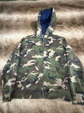 Polo Ralph Lauren Boys Camo Full Zip Hoodie Size M 10-12 Green Orange Pony