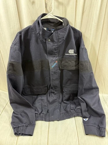 Vtg Workrite Indura Ultra Soft FR Fire Resistant Men L HRC2 Work Jacket Blue - product listing photo