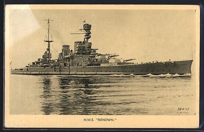 AK Kriegsschiff HMS Renown in Fahrt 