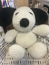 Homemade Cuddly, Cute, Crochet Snoopy Plushie made with Lots of Love