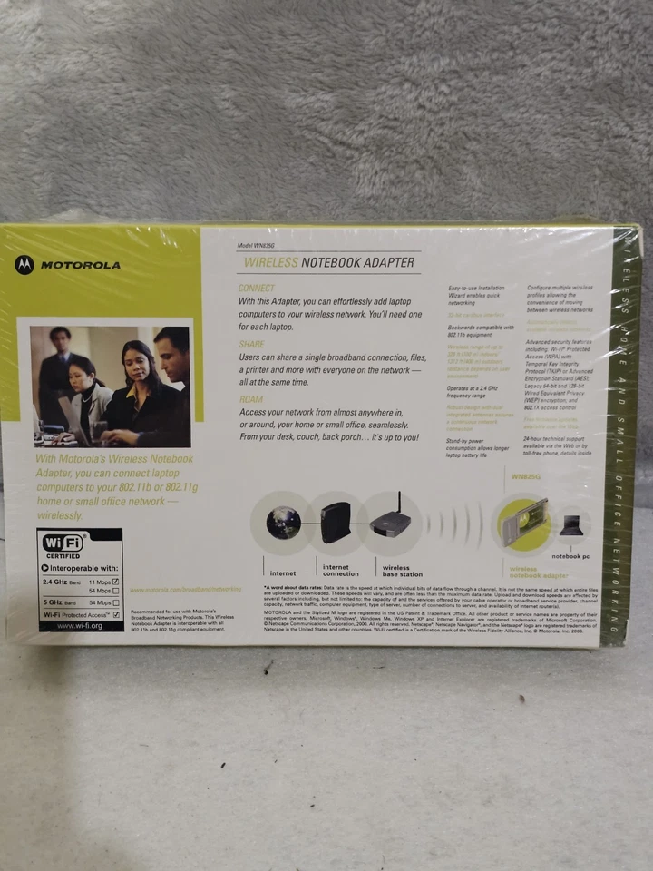 Motorola 802.11G Wireless Notebook Adapter WN825G New Factory Sealed Box! - Image 3 of 4
