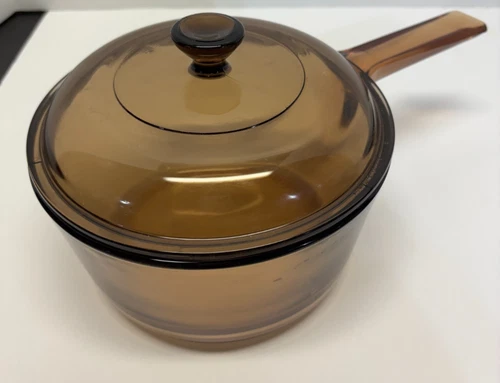Vintage Corning Ware Vision Glass Sauce Pan 1.5 L With Lid Made in USA - EC