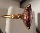 Man made  purple sapphire marquis ring.  14K.  EUC. Certificate. — photo 9