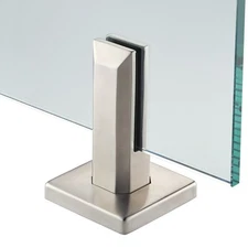 Glass Railing Spigot-Brushed silverStainless Steel Square Baseplate Futureglass