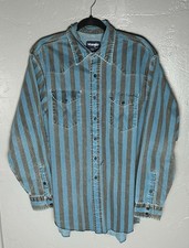 Wrangler Men s vintage 1990s Brushpopper western Blue Grey 17 1/2-35